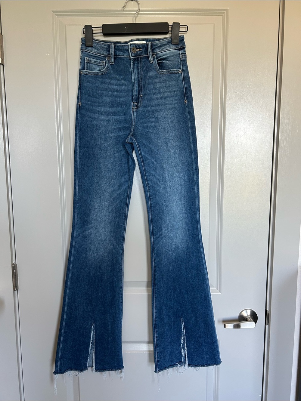 Women’s Hidden LA High-Rise Dark Blue Bootcut Jeans with Split Hem